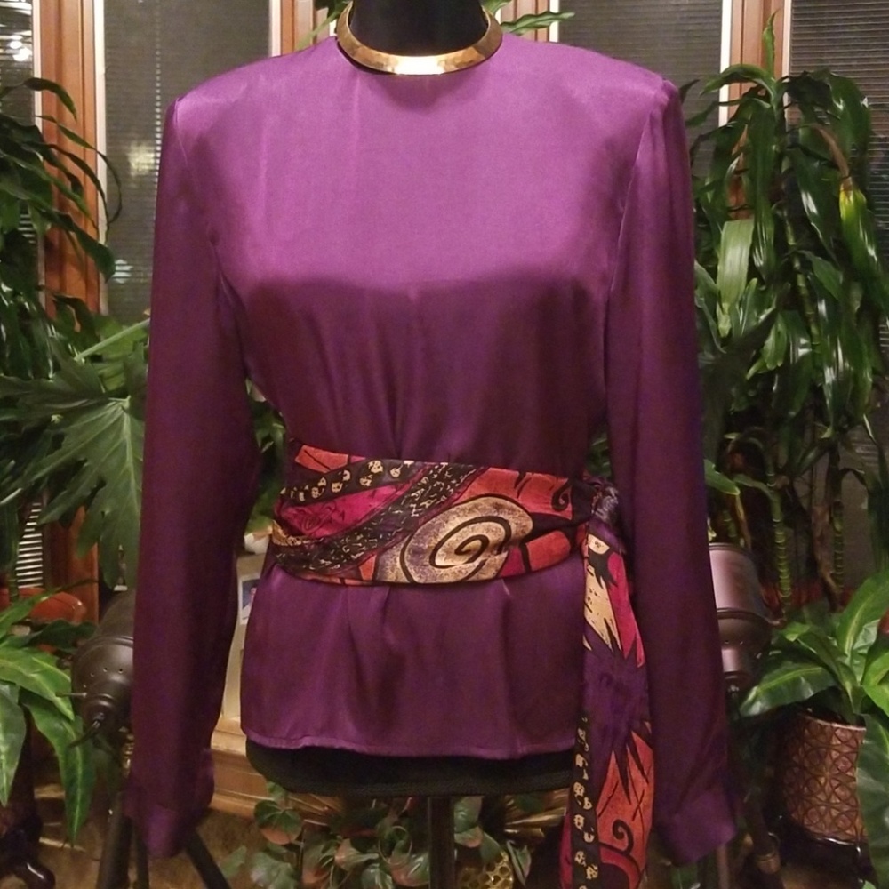 Kasper A.S.L. Plum Purple Blouse